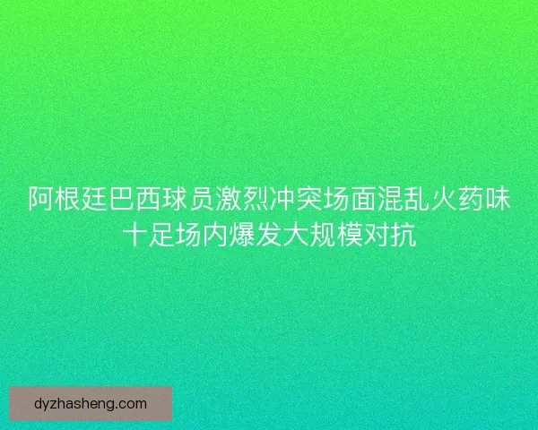 阿根廷巴西球员激烈冲突场面混乱火药味十足场内爆发大规模对抗