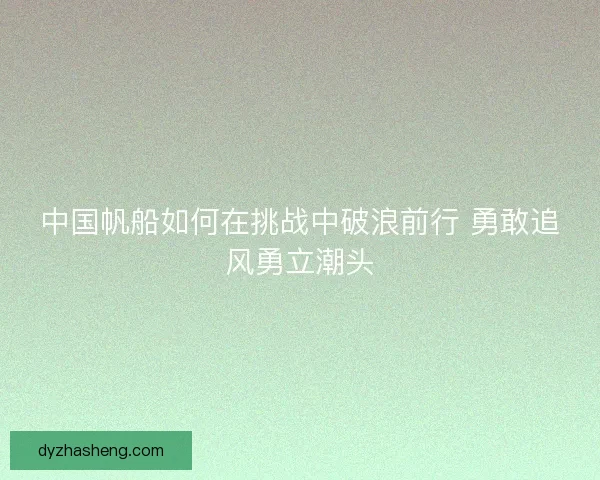中国帆船如何在挑战中破浪前行 勇敢追风勇立潮头
