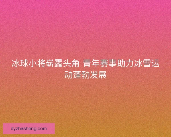 冰球小将崭露头角 青年赛事助力冰雪运动蓬勃发展 冰球小将崭露头角 青年赛事助力冰雪运动蓬勃发展